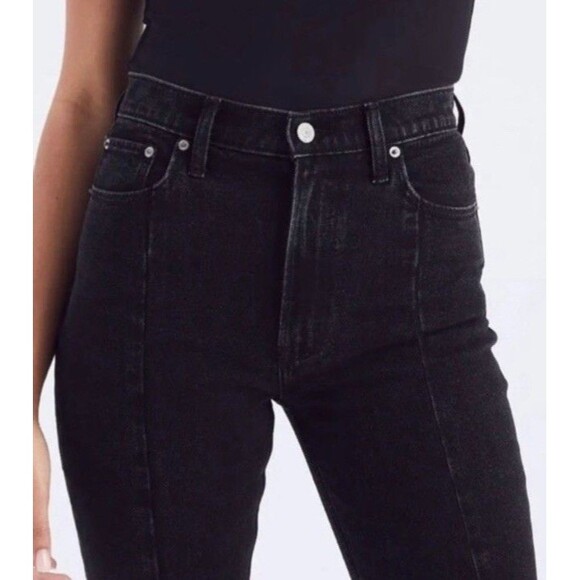 Abercrombie & Fitch Women's The Skinny High Rise Curve Black Slit Jeans 26 2R - Picture 15 of 15